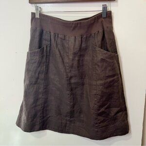 Eileen Fisher Brown Pleated A-Line Skirt for Work
